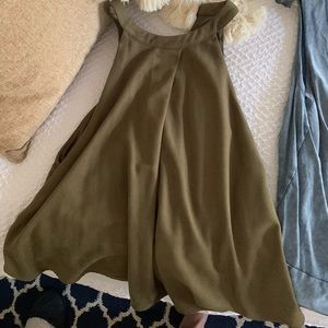 Moss green suede halter style blouse